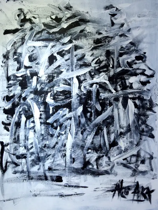 Éternité, L’énergie, pure : peinture de l’artiste Akoi AKA, acrylique sur toile, 84 × 100 cm